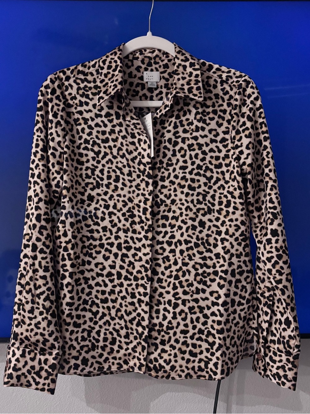 A New Day Leopard Print Blouse - Black & Cream NWT